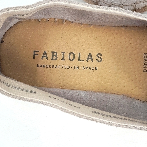 Fabiolas Espadrilles Soft Suede Loafers US Size 8 Light Gray Made in Spain EU 38 - Picture 2 of 10